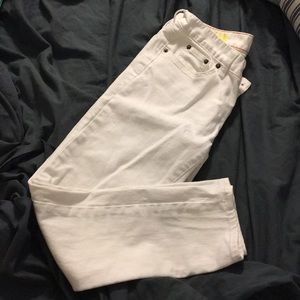 J. Crew factory toothpick white stretch jeans